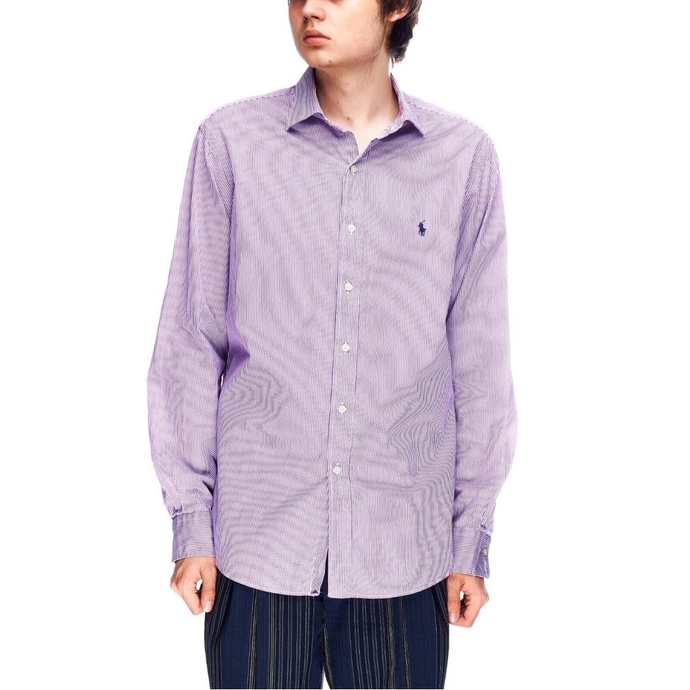 RALPH LAUREN Pink Strip Dress Shirt Size 16.5